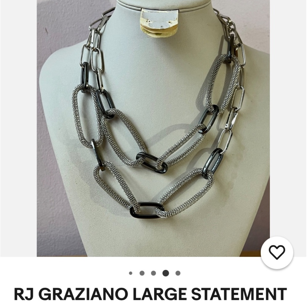 Chic Silver and Black Chain Necklace